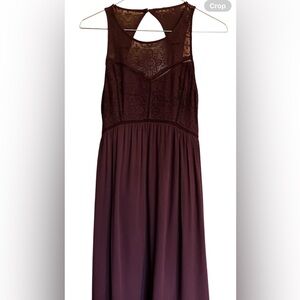 EUC ABERCROMBIE & FITCH Garnet Red Halter Crochet Lace Babydoll Sundress Small